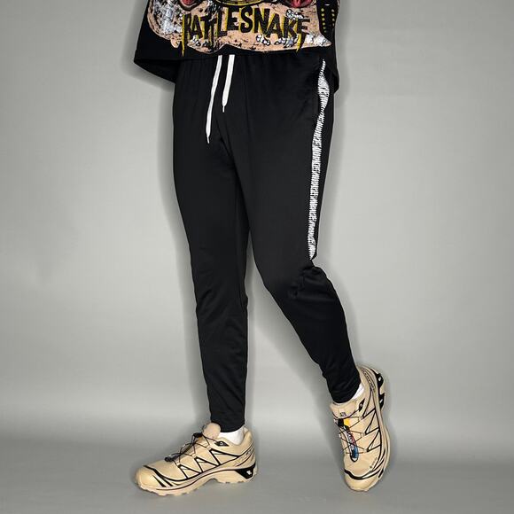 Nike Sweatpants Black Polyester Joggers Subtle Knee Swoosh Dri Fit